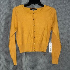 Dark Mustard Yellow Women's Cardigan Sweater